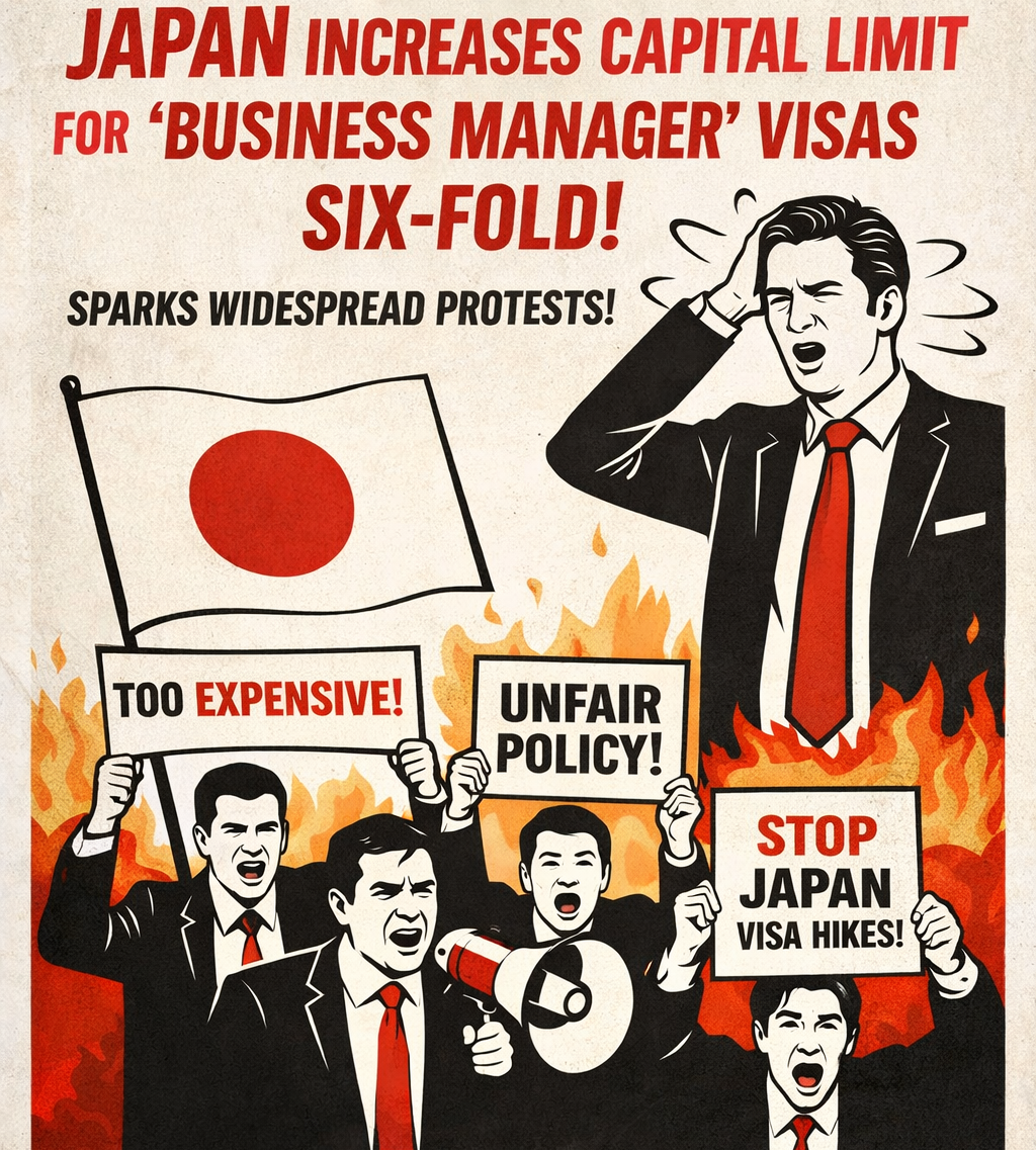 विदेशी व्यवसायीलाई झट्का: जापानमा ‘बिजनेस म्यानेजर’ भिसाको पूँजी सीमा ६ गुणा वृद्धि, व्यापक विरोध शुरु