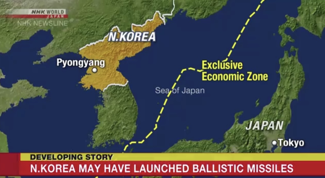 उत्तरकोरियाले हानेको ब्यालेस्टिक मिसाइल जापानको बिशेष आर्थिक क्षेत्र बाहिर खस्यो !