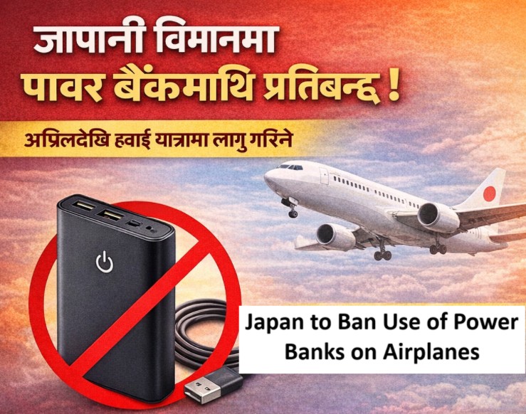 जापानमा विमानभित्र पावर बैंक प्रयोगमा प्रतिबन्ध लगाउने तयारी