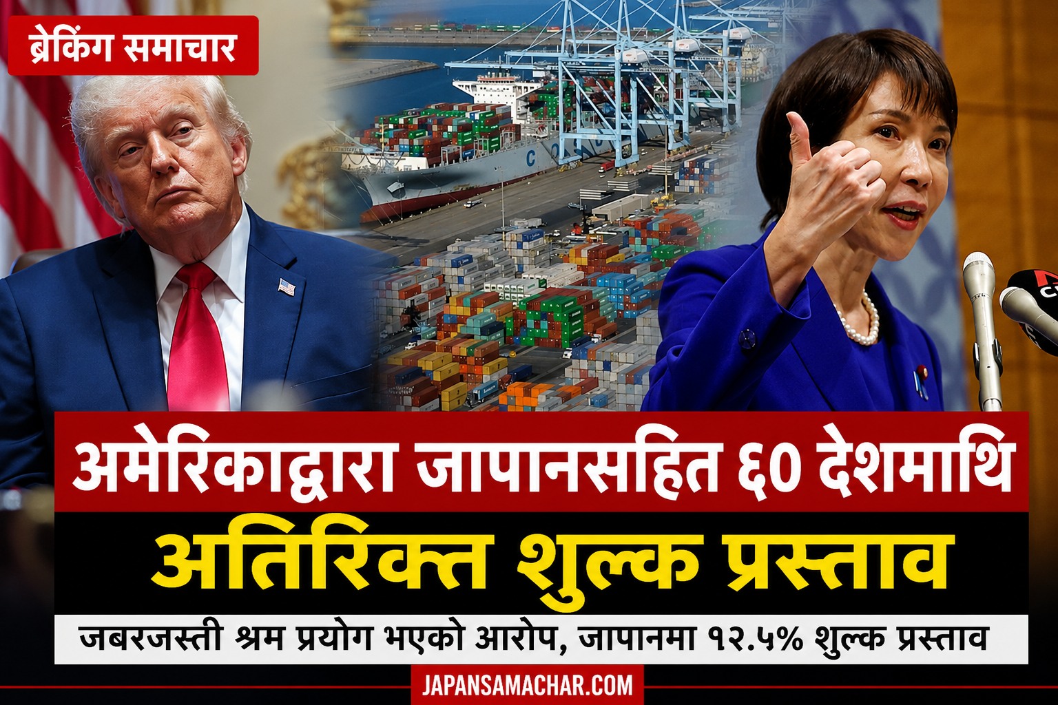 अमेरिकाले जापान सहित दर्जनौँ देशमाथि १२.५ प्रतिशत आयात लगाउँदै, विश्व व्यापारमा नयाँ तनावको संकेत