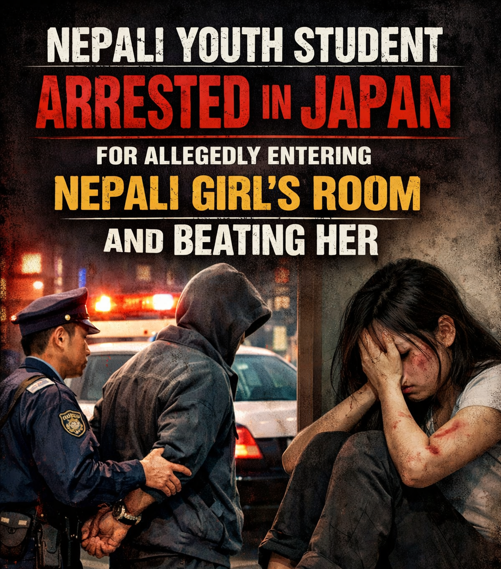 जापानमा नेपाली युवा, नेपाली युवतीलाई नै कोठामा गएर कुटपिट गरेको आरोपमा पक्राउ