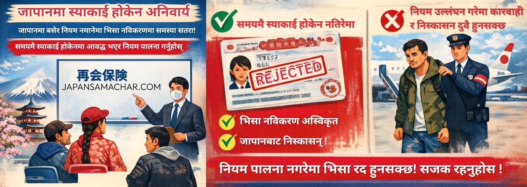 जापानमा स्याकाई होक्केन अनिवार्य : नियम उल्लंघन गर्दा भिसा नवीकरणमा जोखिम