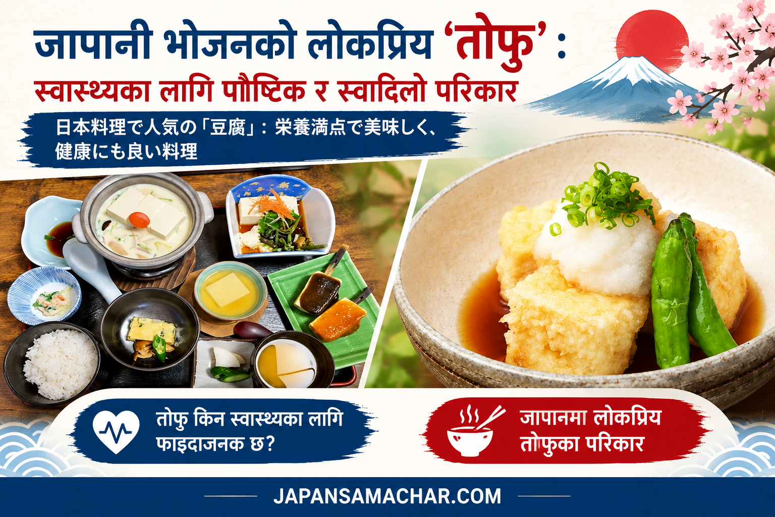 जापानी भोजनमा लोकप्रिय ‘तोफु’ : स्वास्थ्यका लागि पौष्टिक र स्वादिलो परिकार